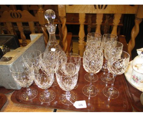 Crystal Decanter and 2 Sets of 6 Wine Goblets 