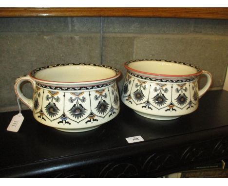 Pair of Brownfield &amp; Sons Cyprus Pattern Chamber Pots 