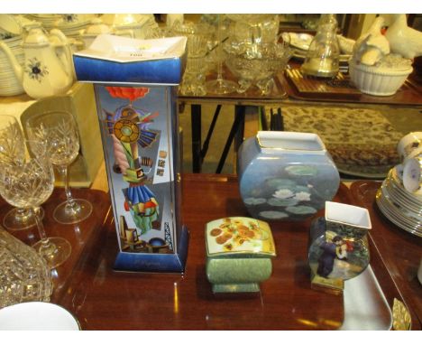 Goebel Artis Orbis Candlestand, 2 Vases and Box 