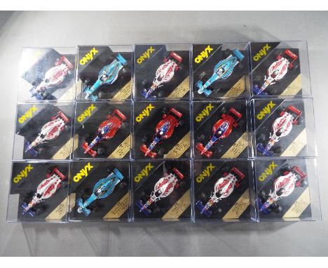Onyx - Fifteen diecast model cars from the Onyx F1 collection. Lot includes #286 Arrows Hart FA17; #243 Pacific Ford PR02 and