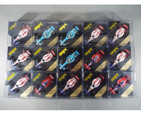 Onyx - Fifteen diecast model cars from the Onyx F1 collection, models appear NM to M in original display boxes.