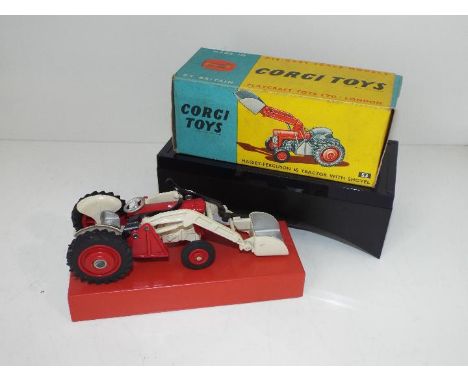 Corgi - a diecast model Massey-Ferguson Tractor and Shovel # 53 ex++ in ex+ original picture box