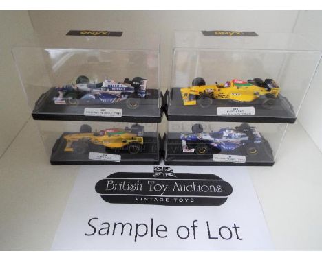 Onyx - 23 diecast model racing cars with driver figures in rigid transparent cases, mint 