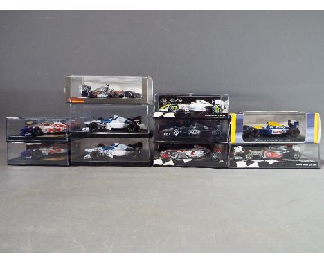 A collection of ten model F1 cars by Minichamps, Onyx, Spark and similar to include limited edition Vodafone McLaren Mercedes