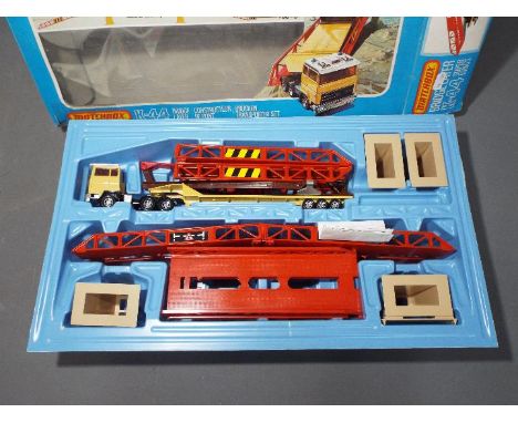 Matchbox Superkings  - A boxed Matchbox Superkings K-44 Berliet Articulated Bridge Layer Set. The model appears to be in Mint