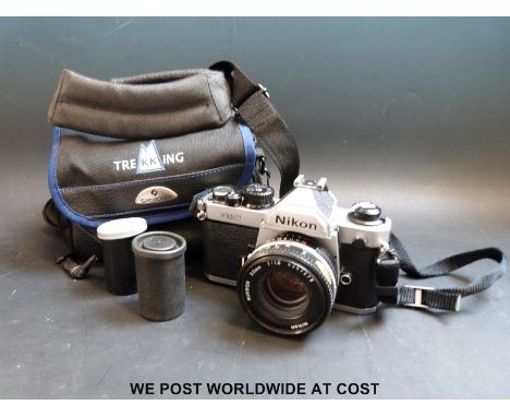 A Nikon FM2 SLR camera with 50mm lens