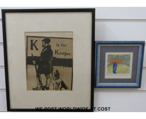 William Nicholson lithograph 'K is for Keeper' together with an artist proof 'Applause'