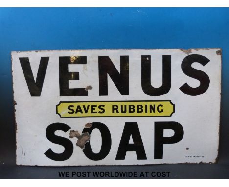 A Venus Soap enamel sign  (46cm x 81cm)
