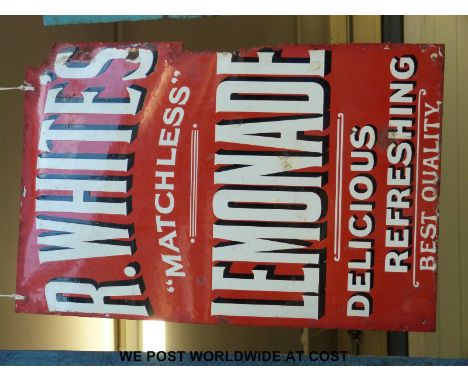An R Whites Lemonade enamel sign (71cm x 46cm)