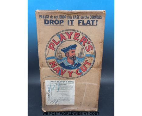 A vintage large John Player box advertising Navy Cut cigarettes containing vintage cigarette packets to include Benson & Hedg