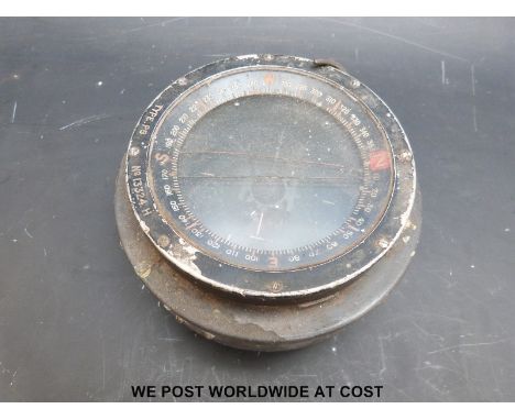 A military P8 type aircraft compass as fitted to Spitfire and similar aircraft