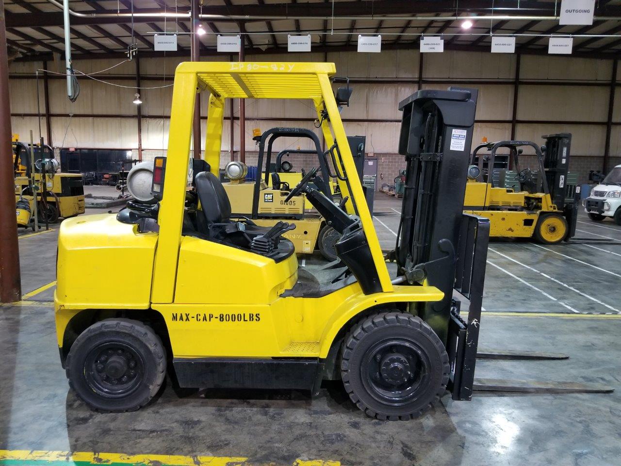 HYSTER H80XM 8,000 LB. CAPACITY FORKLIFT; 48'' FORKS, 2STAGE MAST, 174