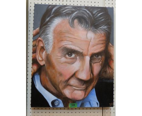 DEBBIE MURPHY 21st CENTURY BRITISH: Portrait of Michael Palin. Signed initials. Oil on canvas. 20'' x 16''