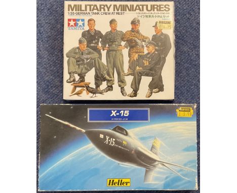 X 15 (Nasa) &amp; Military Miniatures German Tank Crew at Rest Plastic Model Kits (Scale 1:130 &amp; 1:35) by Heller &amp; Ta