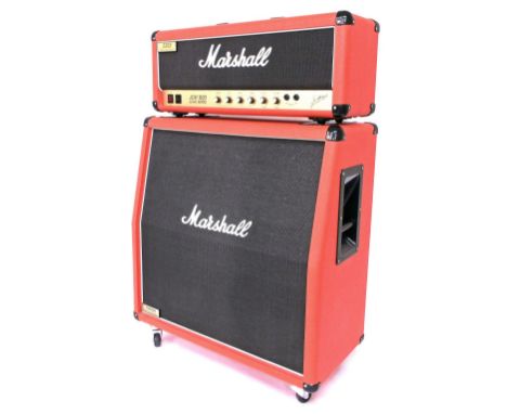1995 Marshall limited edition 2203 JCM800 lead series guitar amplifier with matching 1960A angled 4 x 12 speaker cabinet, mad