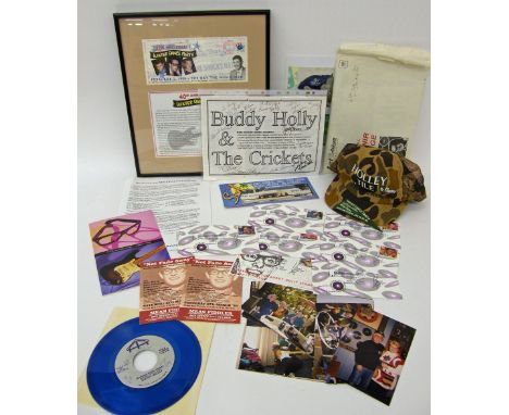 Collection of Buddy Holly and Surf Ballroom related items, including a framed commemorative cover issue in respect of the 40t