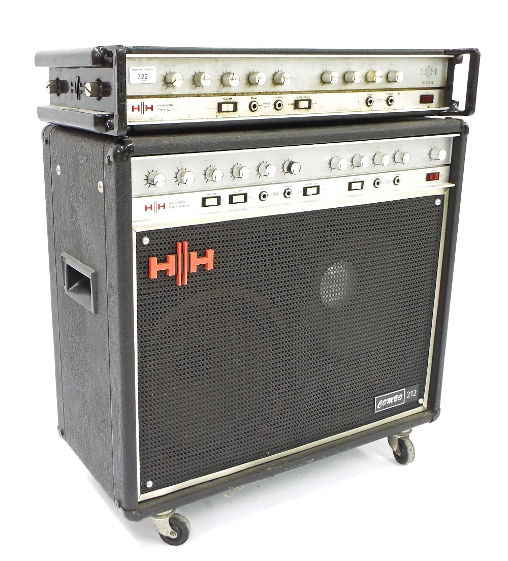 1970s HH IC100S power amplifier head; together with an HH IC100 combo