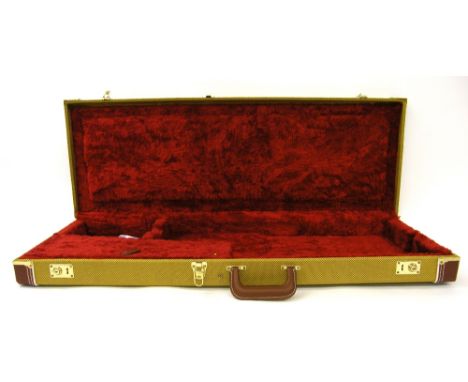 Light tweed electric guitar hard case