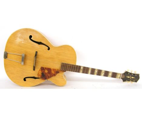 1960s Framus Zenith 33 archtop acoustic guitar, made in Germany, natural finish with typical wear for age including lacquer c