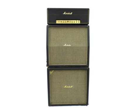 Marshall 1959 Super Lead 100W guitar amplifier head, circa 1971, ser. no. SL/A10498, original cover; together with a Marshall