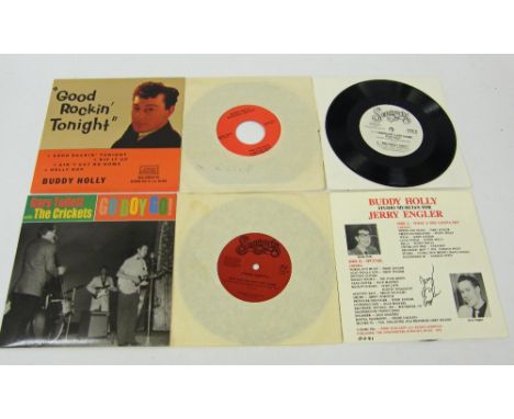 Six 45rpm vinyl EP including Buddy Holly 'Good Rockin' Tonight', RCEP104, Buddy Holly/Jerry Engler 'What a You Gonna Do?', si
