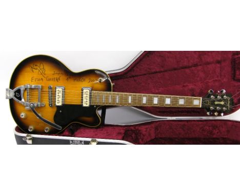 Jimmy Page played and signed Dearmond by Guild M-75T electric guitar *On Monday 4th March 2002, Jimmy Page jammed with Epsom 