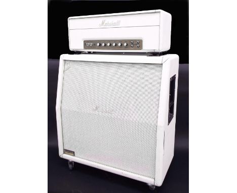 1997 Marshall 35th Anniversary white plexi mark two amplifier head with matching cabinet, white vinyl 