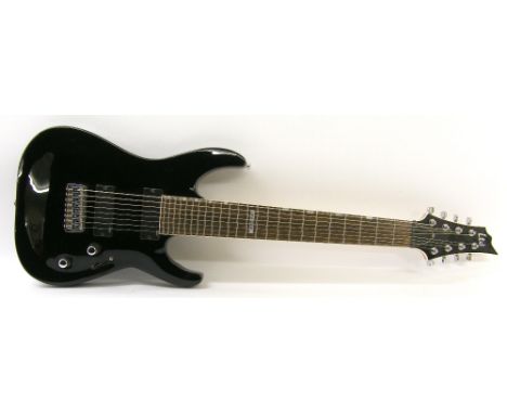 LTD by ESP H-208 eight string electric guitar, made in China, black finish with light surface marks, electrics in working ord