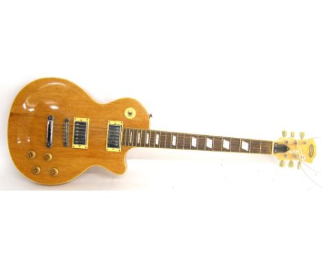 Stagg Les Paul style electric guitar, natural finish with light marks, electrics in working order, condition: good