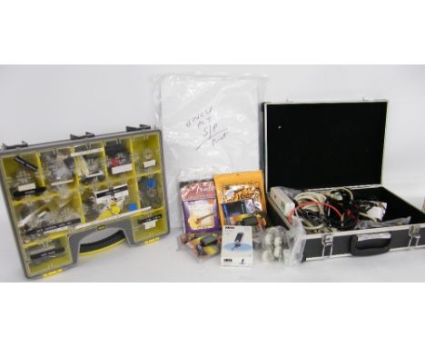 Guitar spares to include pots, tuners, tools, strings, cables etc