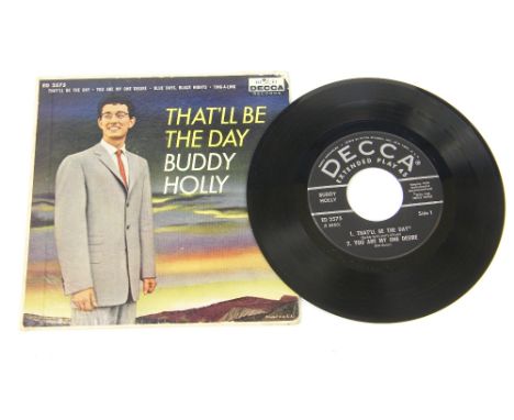 Buddy Holly - 'That'll Be The Day' - rare original Decca Records 45rpm vinyl EP, ED2575, signed 'To Peter, All the best, Sonn