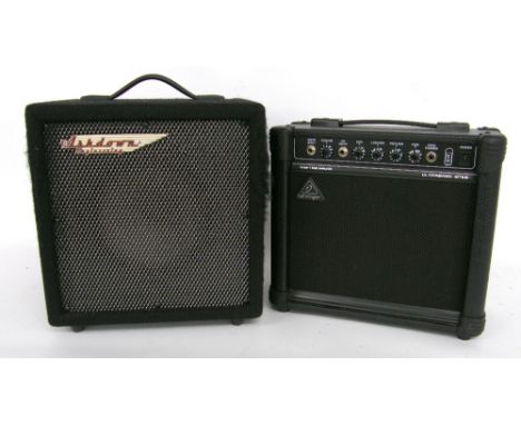Ashdown After Eight 15W guitar amplifier; together with a Behringer Ultra Bass BT108 guitar amplifier (2)