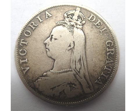1890 silver double florin of Queen Victoria. P&amp;P Group 1 (£14+VAT for the first lot and £1+VAT for subsequent lots) 