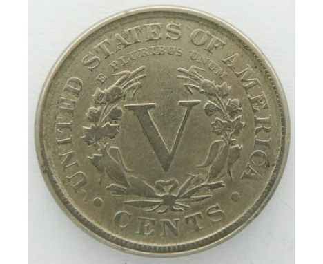 Scarce 1887 USA 5 cent. P&amp;P Group 1 (£14+VAT for the first lot and £1+VAT for subsequent lots) 