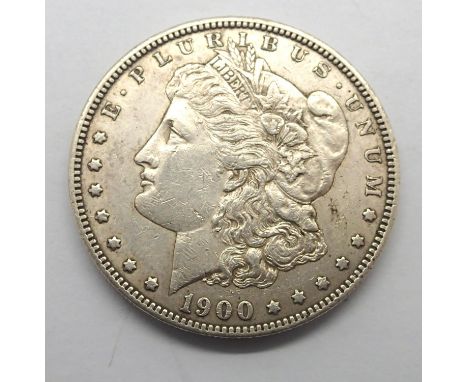 1900 American silver Morgan dollar. P&amp;P Group 1 (£14+VAT for the first lot and £1+VAT for subsequent lots) 