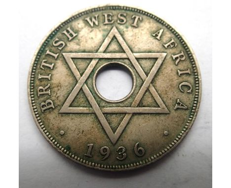 1936 silver penny, British West Africa, of Edward VIII. P&amp;P Group 1 (£14+VAT for the first lot and £1+VAT for subsequent 