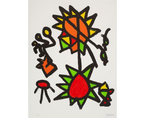 Ionesco, EugèneSlatina/Rumänien, 1909 - Paris, 1994Blattgröße: 63,5 x 49 cm, o. R.Ohne Titel, ca. 1982. Farblithografie auf B
