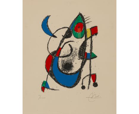 Miró, JoanBarcelona, 1893 - Palma de Mallorca, 1983Blattgröße: 45 x 37 cm, R.Ohne Titel, 1975. Farblithografie auf Bütten aus