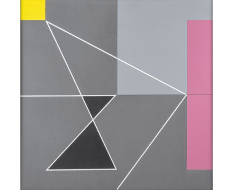 Dreyer, Paul UweOsnabrück, 1939 - Stuttgart, 2008115 x 115 cm, R."Raumort 3", 1992. Öl auf Leinwand. In Faserstift rückseitig