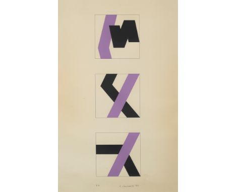 Stankowski, AntonGelsenkirchen, 1906 - Esslingen, 199858,5 x 16 cm, R.Ohne Titel, 1986. Farbserigraphie auf Papier. In Bleist