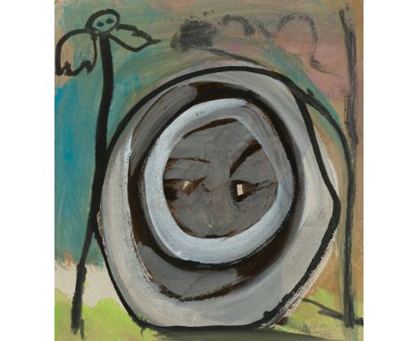 Wintersberger, Lambert MariaMünchen, 1941 - Walbourg, 201326,5 x 24 cm, R.Ohne Titel, 1992. Gouache auf leichtem Karton. In B