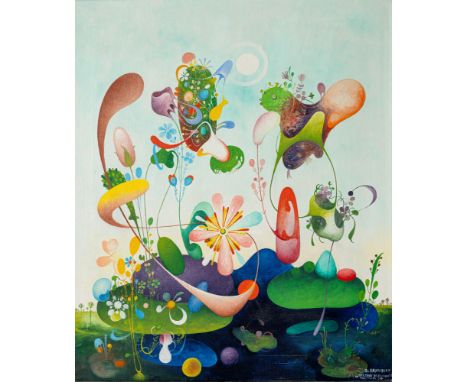 Naumovski, VangelSkrebatno, 1922 - Ohrid, 200664 x 52 cm, R.Ohne Titel, 1974. Acryl auf Leinwand. In Acryl unten rechts signi