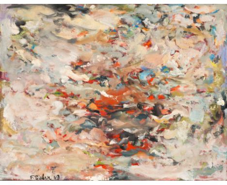 Sieber, FriedrichReichenberg, 1925 - Stuttgart, 200270 x 90 cm, R.Informelle Komposition, 1959. Öl auf Rupfen. In Öl unten li