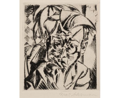 Ackermann, MaxBerlin, 1887 - Unterlengenhardt, 1975Blattggröße: 24,4 x 19,3 cm, o. R.Herrenporträt, 1920. Radierung auf Bütte