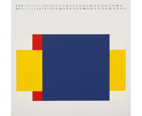 Niemeyer, JoAlf/Mosel, geboren 1946Blattgröße: 40 x 40 cm, o. R.Ohne Titel, 1991. Folge von sieben Farbserigraphien auf leich