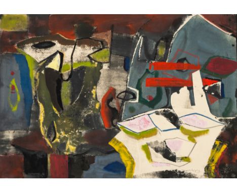 Westpfahl, ConradBerlin, 1891 - Wetzenhausen, 1976Blattgröße: 46,5 x 54,5 cm, o. R.Ohne Titel, 1955. Monotypie auf Bütten. In