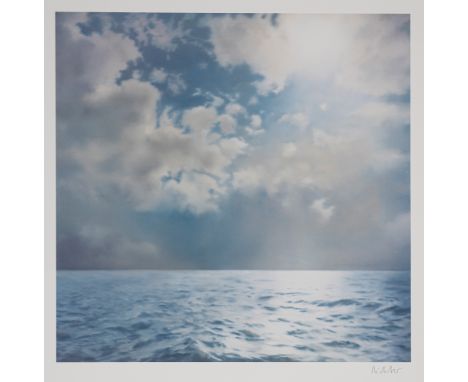 Richter, GerhardDresden, 1932Blattgröße: 90 x 70 cm, o. R."Seestück (Gegenlicht)", 1991. Farboffsetlithografie auf Papier nac