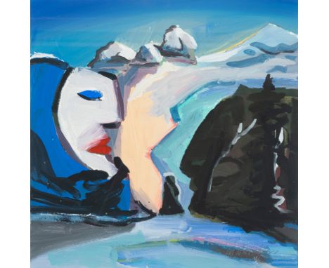Wintersberger, Lambert MariaMünchen, 1941 - Walbourg, 201364,5 x 64,5 cm, R.Ohne Titel, 1996. Tempera auf Karton. In Bleistif
