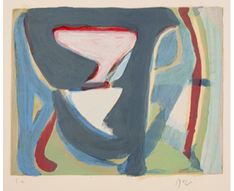 Velde, Bram vanZoeterwoude, 1895 - Grimaud, 1981Blattgröße: 47,5 x 65,5 cm, o. R.Ohne Titel. Farblithografie auf Bütten. In B