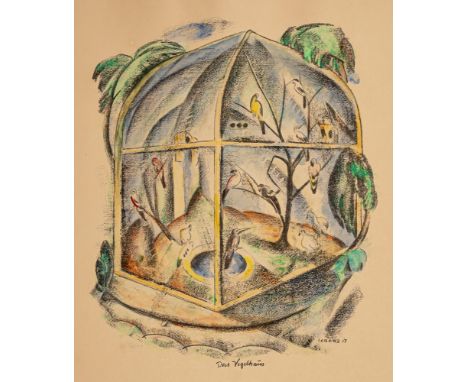 Eberz, JosefLimburg an der Lahn, 1880 - München, 194254 x 42,3 cm, o. R."Das Vogelhaus", "Stiller Weg", "Palmen am Teich", "D